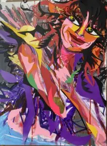 Bat Girl on the Dance Floor - Amy Casteel - Art on 7th Art Gallery