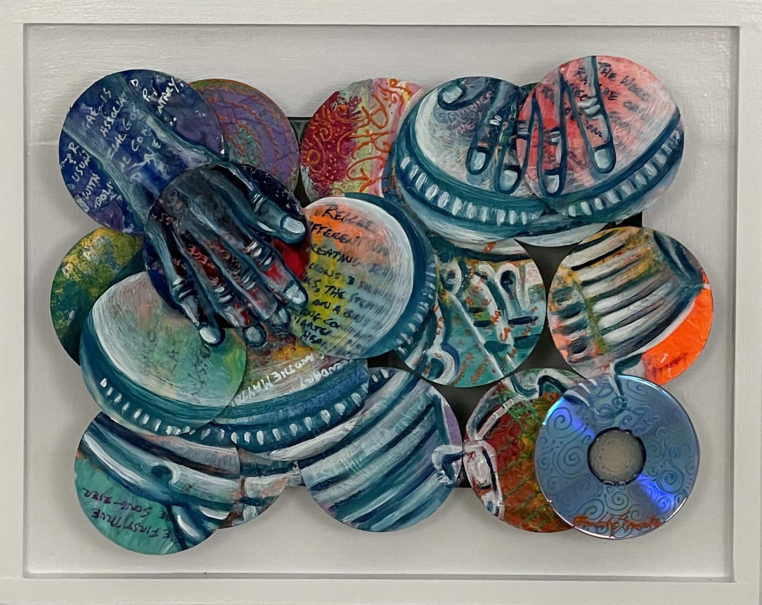 Art on 7th Featured Artist Bonnie Sprung displays "Raggae", a three dimensional art piece