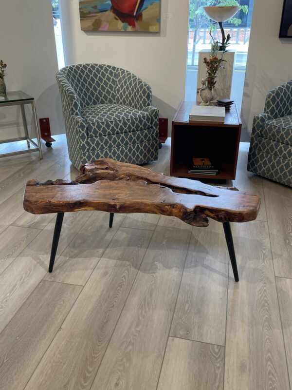 MAPLE COFFEE TABLE W/METAL LEGS