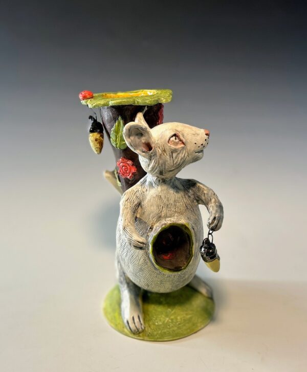 WHITE SQUIRREL TREE VASE