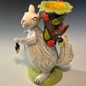 WHITE SQUIRREL TREE VASE
