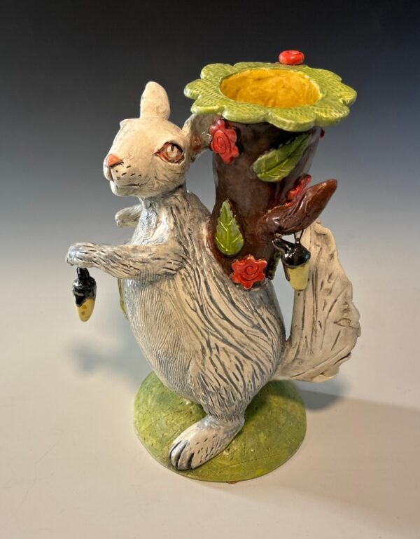 WHITE SQUIRREL TREE VASE
