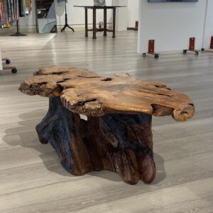 AMBROSIA HARD ROCK BURL COFFEE TABLE