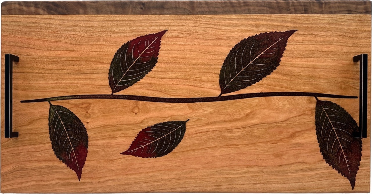 SERVING BOARD S-82 CHERRY & CURLY WALNUT